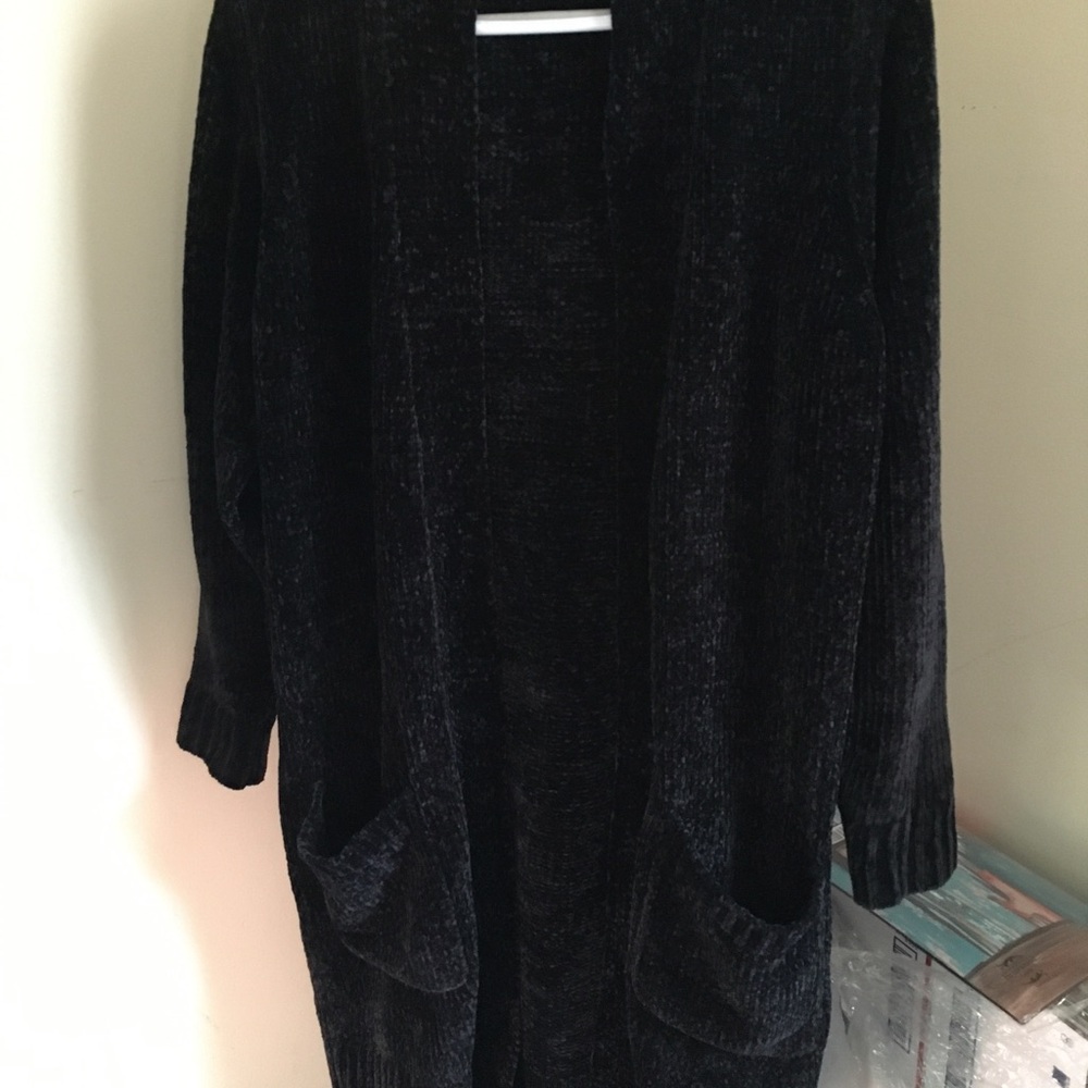 Michael Kors chenille open front cardigan.